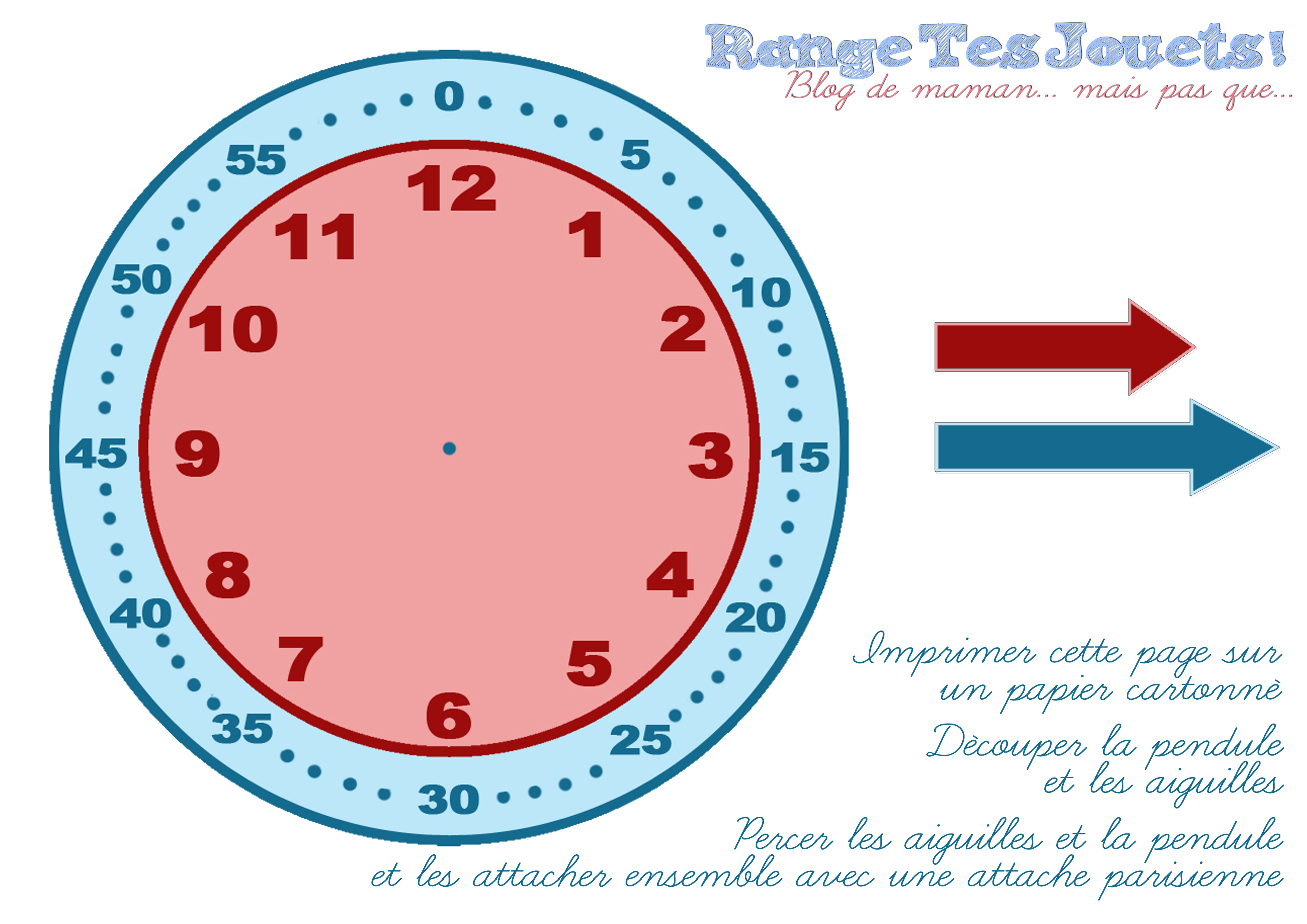 Relógio de ponteiro com horas e minutos para imprimir!